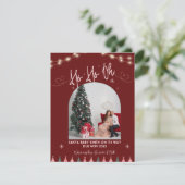 Ho ho oh baby kerst zwangerschapsaankondiging feestdagenkaart (Staand voorkant)