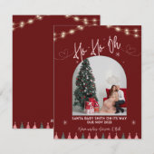 Ho ho oh baby kerst zwangerschapsaankondiging feestdagenkaart (Voorkant / Achterkant)