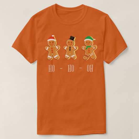 HO HO OH Funny Christmas Baking Gingerbread  T-shirt (Design voorkant)