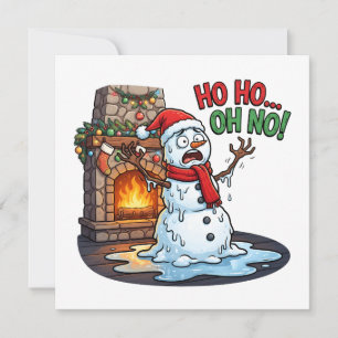 Ho Ho Oh Nee Sneeuwman Smelt Funny Kerstontwerp Kaart