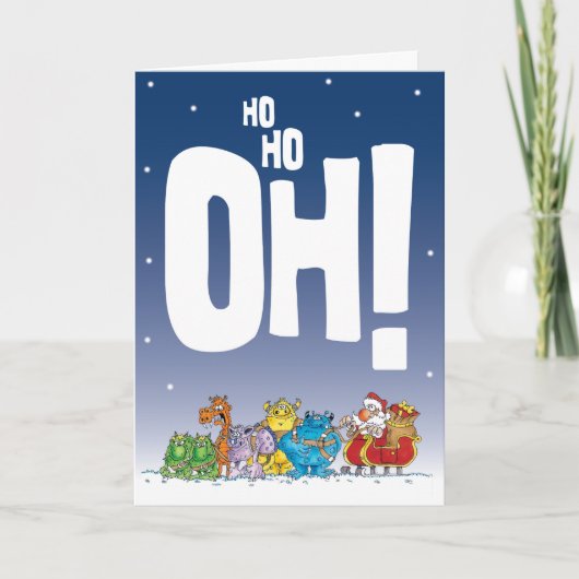Ho Ho Oh Santa Feestdagen Kaart (Voorkant)