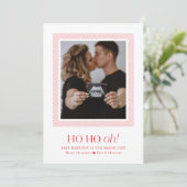 Ho Ho Oh Zwangerschapsuitkondiging kerstkaart (Staand voorkant)