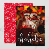 Ho Ho Overlay Holiday Fotokaart Feestdagenkaart (Voorkant / Achterkant)