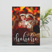 Ho Ho Overlay Holiday Fotokaart Feestdagenkaart (Staand voorkant)