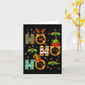 Ho Ho Paw Christmas Veterinaire Technicus Xmas Kaart (Gele Bloem)