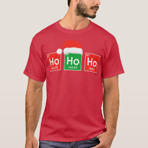 Ho Ho Periodic Table Santa Hat Chemistry T-shirt