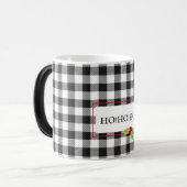 HO! HO! Plaid Christmas Holly Holiday Cheer Magische Mok (Voorkant links)