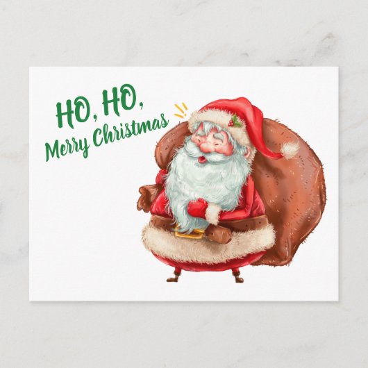 Ho Ho Prettig Kerstfeest Briefkaart (Voorkant)