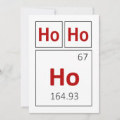 Ho Ho Prettige feestdagen Periodic Table Red Scien Feestdagenkaart (Voorkant)