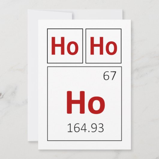 Ho Ho Prettige feestdagen Periodic Table Red Scien Feestdagenkaart (Voorkant)