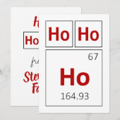 Ho Ho Prettige feestdagen Periodic Table Red Scien Feestdagenkaart (Voorkant / Achterkant)