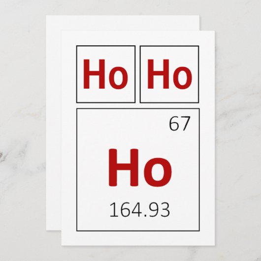 Ho Ho Prettige feestdagen Periodic Table Red Scien Feestdagenkaart (Voorkant / Achterkant)