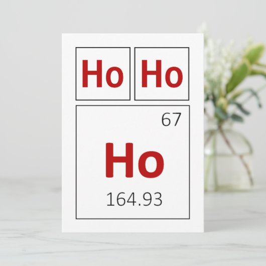 Ho Ho Prettige feestdagen Periodic Table Red Scien Feestdagenkaart (Staand voorkant)