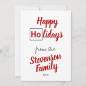 Ho Ho Prettige feestdagen Periodic Table Red Scien Feestdagenkaart (Achterkant)