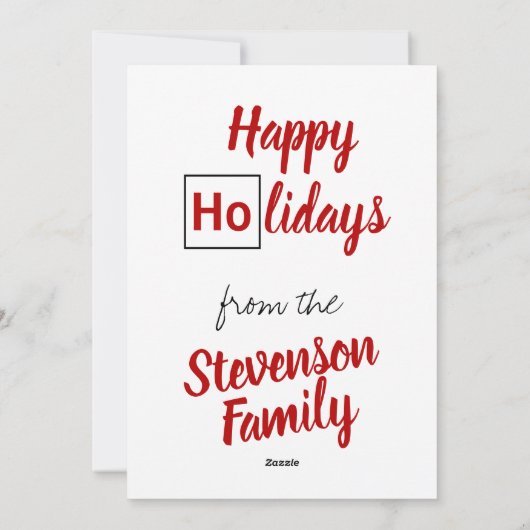 Ho Ho Prettige feestdagen Periodic Table Red Scien Feestdagenkaart (Achterkant)