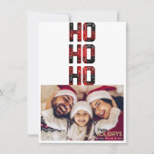 HO HO Red Buffalo Pset Holiday Fotokaart Kaart (Voorkant)