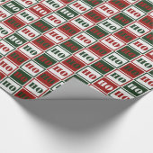 HO HO Red, Green & White Squared Cadeaupapier (Hoek)