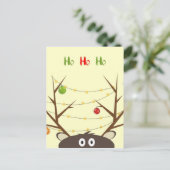 Ho Ho Reindeer Briefkaart (Staand voorkant)
