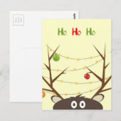Ho Ho Reindeer Briefkaart (Voorkant / Achterkant)