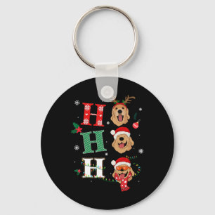 Ho Ho Retrievers Golden Xmas Outfit Kerstkosten Sleutelhanger