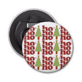 Ho Ho Retro Groovy Kerst Feestdagen Button Flesopener