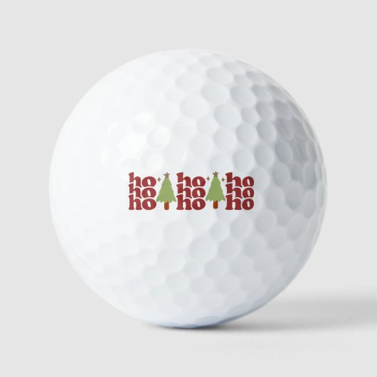 Ho Ho Retro Groovy Kerst Feestdagen Golfballen (Voorkant)