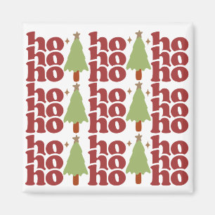 Ho Ho Retro Groovy Kerst Feestdagen Magneet