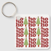 Ho Ho Retro Groovy Kerst Feestdagen Sleutelhanger (Voorkant)
