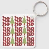 Ho Ho Retro Groovy Kerst Feestdagen Sleutelhanger (Achterkant)