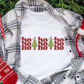 Ho Ho Retro Groovy Kerst Feestdagen Tri-Blend Shirt