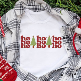 Ho Ho Retro Groovy Kerst Feestdagen Tri-Blend Shirt