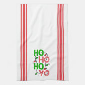 Ho Ho Rode en Groene Kerst Theedoek (Verticaal)