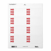 Ho Ho Rood blanco kerstretour Adres Etiket (Full Sheet)