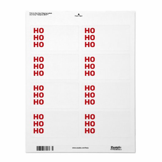Ho Ho Rood blanco kerstretour Adres Etiket (Full Sheet)