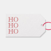 Ho Ho Rood en wit blanco met moderne kerst Cadeaulabel (Voorkant (Horizontaal))