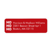Ho Ho Rood en wit kerstretour Adres Etiket (Voorkant)