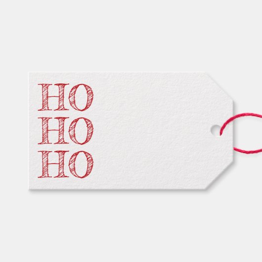 Ho Ho Rood kraft met handgeschreven Kerstmis Cadeaulabel (Voorkant (Horizontaal))