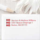 Ho Ho Rood wit kerstretour Adres Etiket (Insitu)