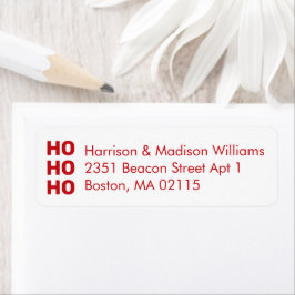 Ho Ho Rood wit kerstretour Adres Etiket