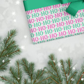 Ho Ho Roze en Groene Kerstmis Cadeaupapier