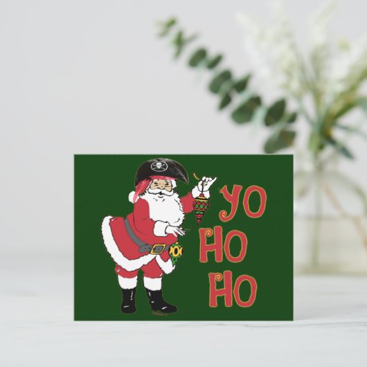 Ho Ho Santa Briefkaart (Staand voorkant)