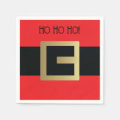 HO HO Santa Claus Belt Kerstfeest Servet (Voorkant)