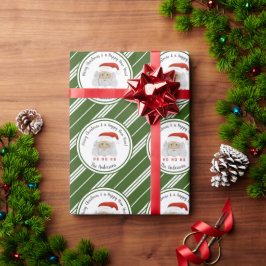 HO HO Santa Claus Groene Lijnen Vrolijk Kerstfeest Cadeaupapier