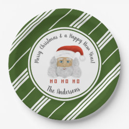 HO HO Santa Claus Groene Lijnen Vrolijk Kerstfeest Papieren Bordje