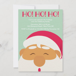 HO HO Santa Claus Party Invitation Kaart