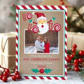 Ho Ho Santa Claus Pepermunt Kerstfoto Feestdagenkaart