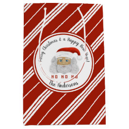 HO HO Santa Claus Rode Lijnen Vrolijk Kerstfeest Medium Cadeauzakje