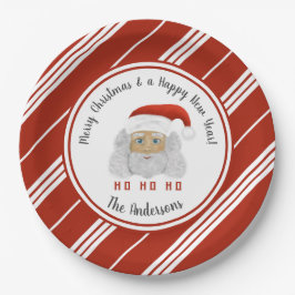 HO HO Santa Claus Rode Lijnen Vrolijk Kerstfeest Papieren Bordje