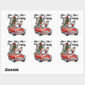 Ho Ho Santa Driving Red Classic Car Vierkante Sticker (Vel)
