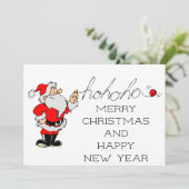 Ho Ho Santa Feestdagenkaart (Staand voorkant)